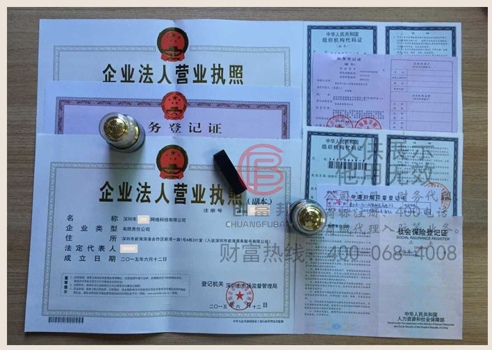 深圳市某網絡科技有限公司證件展示