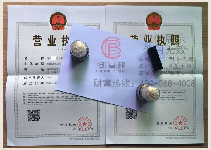 深圳市前海某某力投資管理有限公司證件展示
