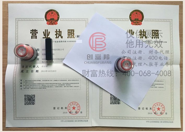 某某浪科技公司證件展示